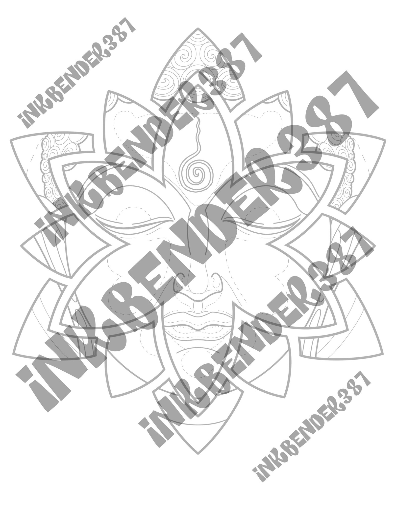 Buddha Tattoo Stencil Design